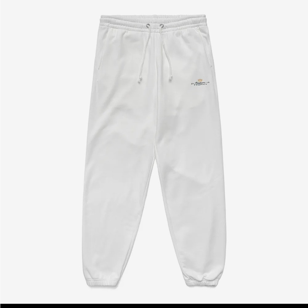 Men's White Athletic Jogger Pants - Drawstring Comfort